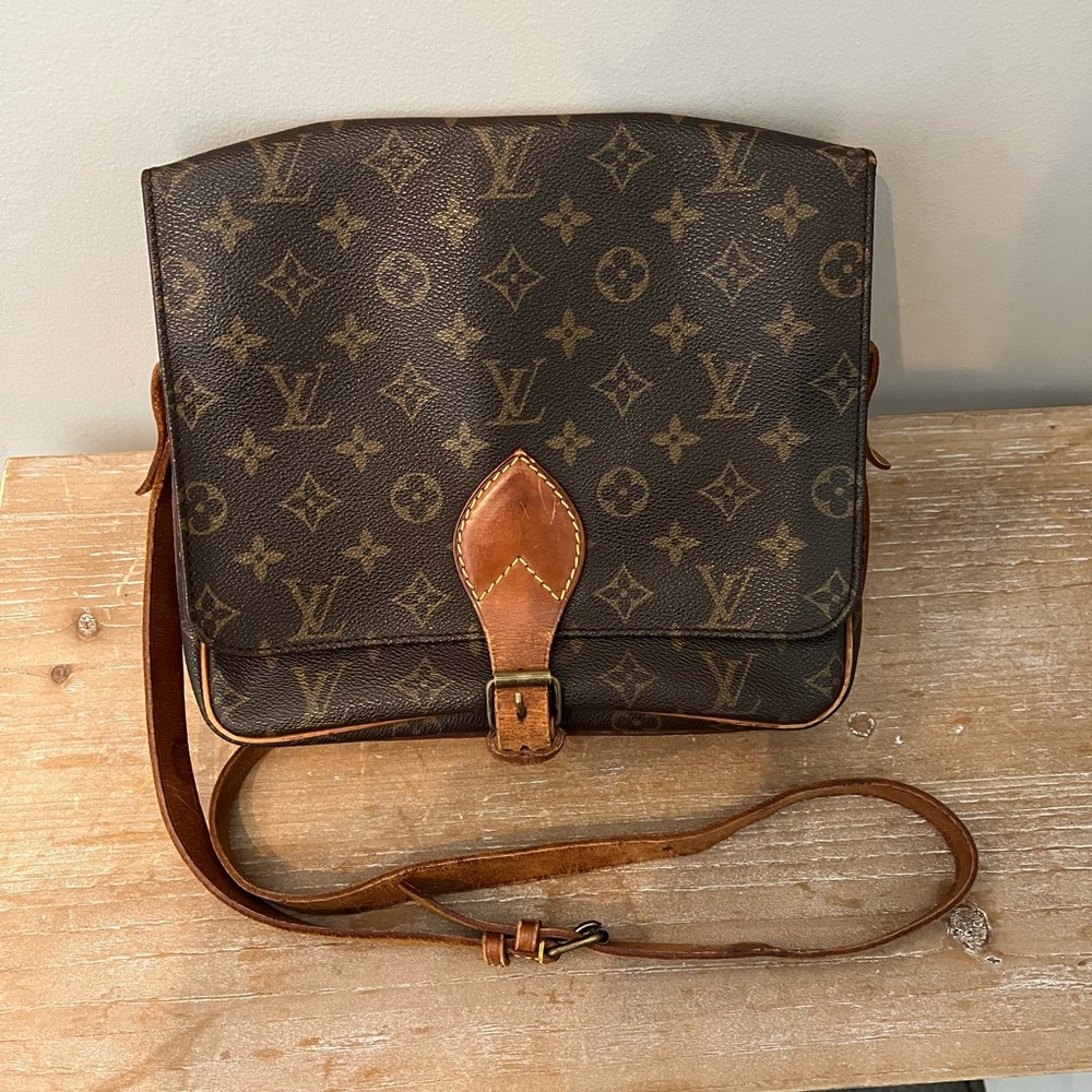 Authentic Louis Vuitton Cartouchiere Handbag Monogram Canvas